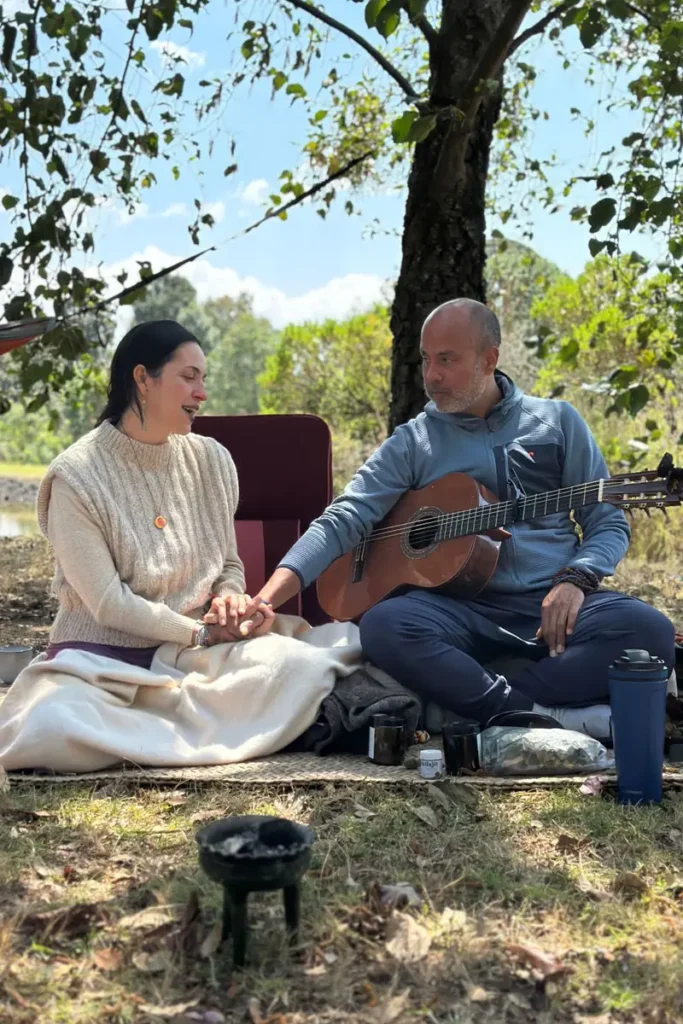 people playing guitar outdoors