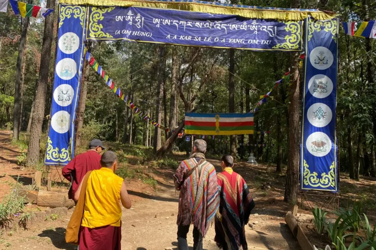 monks walking to stupa