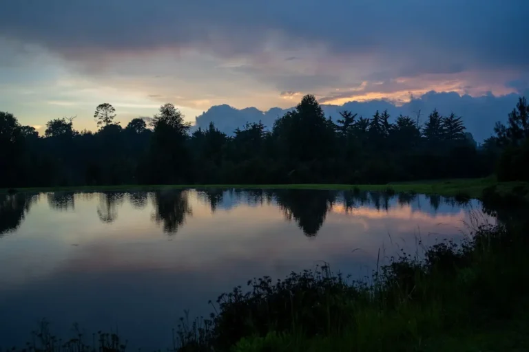 sunset on lake